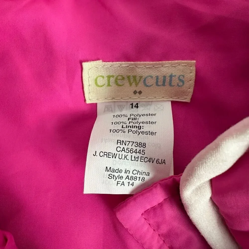 Crewcuts Puffer Vest Girls size 14 Pink White